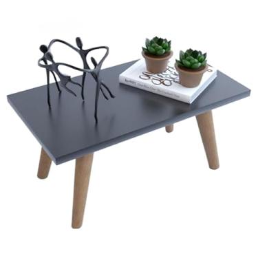 Imagem de Mesinha De Centro Retangular Pé Palito Madeira Sala De Estar(Preto)