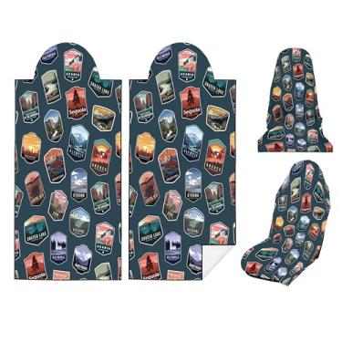 Imagem de Capa de toalha de assento de carro após a academia, toalha de capa de assento de carro – à prova de suor, lavável, capa antiderrapante para carros, SUVs (pacote com 2, parques nacionais)