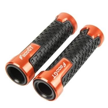 Imagem de GRJQRKHZ Punhos de guidão de motocicleta para B&MW F800GT 2013-2017 Extremidades do punho do guidão de motocicleta, acessórios de liga de alumínio, laranja