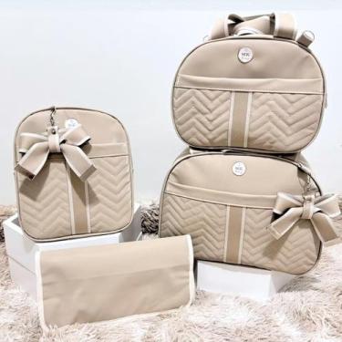 Imagem de Kit De Bolsas De Bebê Saída Maternidade Kit Completo - Mk baby, bege