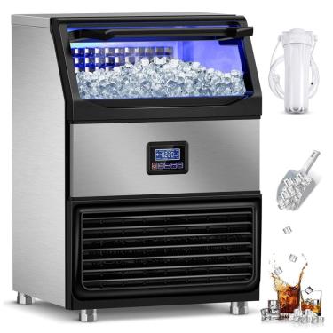 Imagem de Máquina de Gelo Profissional, Produz 158 kg em 24H com Armazenamento de 34 kg, Autolimpeza e Acessórios Inclusos, 110V 750W, RAPSUAR