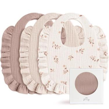 Imagem de Set de 3 Baberos de Algodón con Volantes Konssy para Bebés de 0 a 36 M