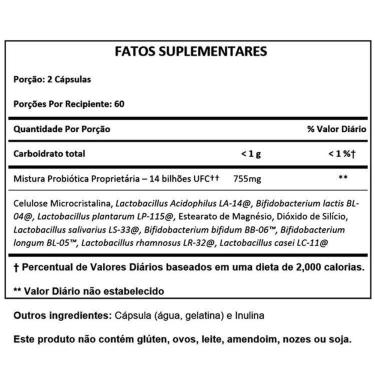 Imagem de Probiótico Pb8 14 Bilhões Nutrition Now - 120 Cps.