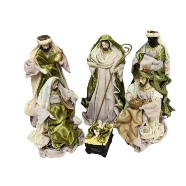 Imagem de Presépio De Natal Tecido Verde 6Pçs 40Cm