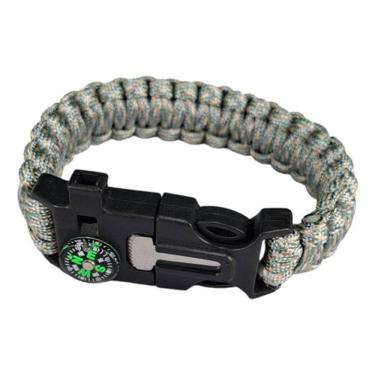 Imagem de Bracelete Paracord Pederneira Apito Bussola
