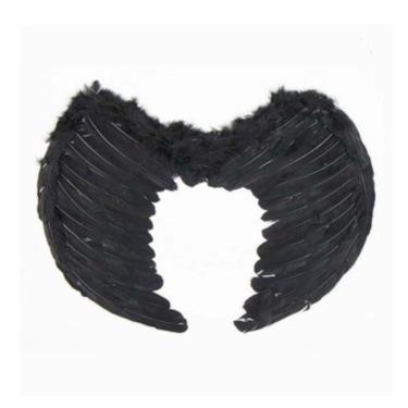 Imagem de Asa De Anjo Malévola Infantil Preta 45x35 Cm