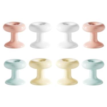 Imagem de 8 peças empurrador de botão de vaso sanitário, tampa em forma de donut, ajudante de saneamento para vasos sanitários assistente de descarga para mulheres unhas longas