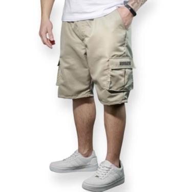 Imagem de Bermuda Cargo Corta Vento Hunter Masculina 5 Bolsos Caqui, Caqui, P
