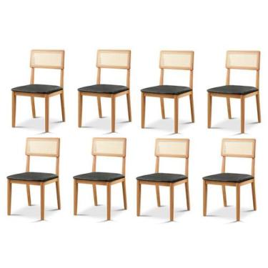 Imagem de Kit 8 Cadeiras de Jantar com Encosto de Telinha Ava - Zurc Decor