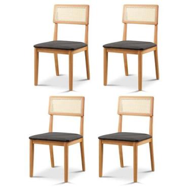 Imagem de Kit 4 Cadeiras de Jantar com Encosto de Telinha Ava - Zurc Decor