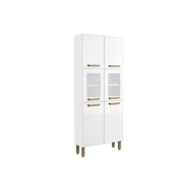 Imagem de Paneleiro De Cozinha Bella C- 6 Portas (2 C- Vidro) 80cm Branco - Bertolini