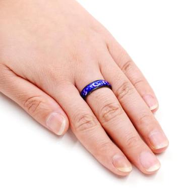 Imagem de Anéis de aço inoxidável de 6 mm que mudam de humor de cor sensível à temperatura, cores arco-íris/preto/prata/ouro/ouro rosa, alianças de casamento de ajuste confortável para mulheres, 6, Aço