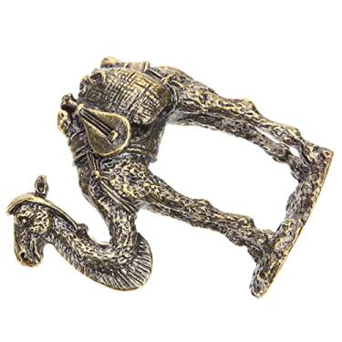 Imagem de Estatueta de camelo de cobre vintage estátua de animal de metal para mesa, mesa, prateleira de livros, decoração elegante de escritório em casa, decoração exclusiva para sala de estudo e decoração de