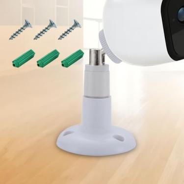 Imagem de Suporte de câmera branco ABS - Suporte ajustável universal compatível com Eufy Cam, Roelink Argus, câmera Arlo e outras câmeras, fácil instalação