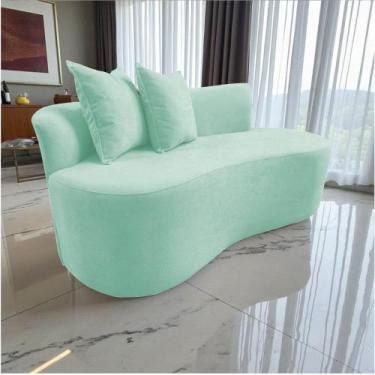 Imagem de Namoradeira Sofá Feijão Hana Orgânica Veludo Acqua - Mansão Decor