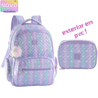 Imagem de Kit Mochila De Costas Juvenil E Estojo 100pens Tie Dye Meninas - YEPP,