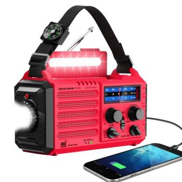 Imagem de Rádio meteorológico de emergência HOLABABY Solar Hand Crank com NOAA -