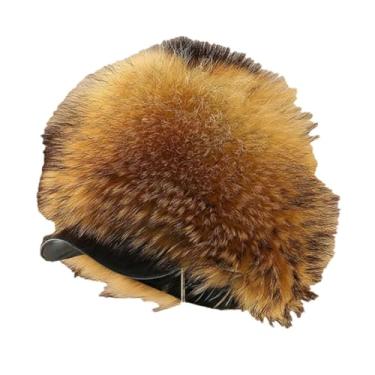 Imagem de Chapéu feminino de pele macia e quente, chapéu de pato fofo de inverno ao ar livre para evitar pelo frio, chapéu de guaxinim cor P