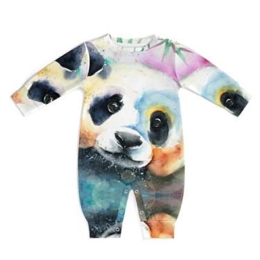 Imagem de Macacão AuHomea Panda Bear, bebê recém-nascido, manga comprida, algodã