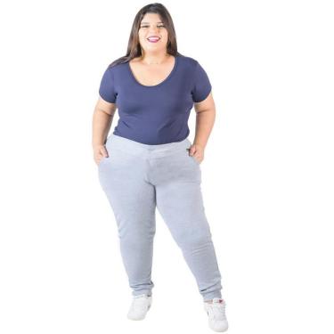 Imagem de Calça Jogger Moletom Plus Size Feminina Faixa Com Bolso-Feminino