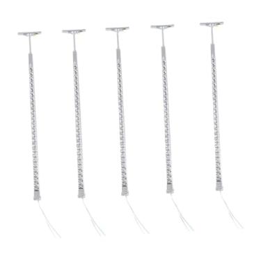 Imagem de harayaa Conjunto de 5 postes de luz LED em escala 1:87 para projetos DIY, ideais para maquetes de jardim e ferromodelismo, Prata