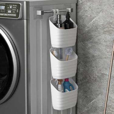 Imagem de Cesta de armazenamento suspensa, organizador de cebola e alho e gengibre, empilhável para banheiro, perfuração