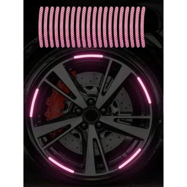 Imagem de Adesivos refletivos de cubo de roda 3D - Decalques de anel de aço de alta resistência para carros, bicicletas e motocicletas