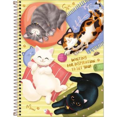 Imagem de Caderno Espiral Capa Dura Universitário 10 Matérias Purrfect Cats 160 
