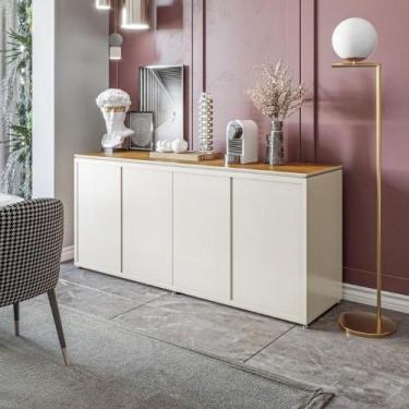 Imagem de Buffet Aparador 4 Portas 180cm Oslo - EDN MOVÉIS, Off White e Cedro