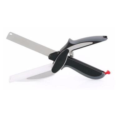 Imagem de Tesoura Faca Tábua de Corta Legumes Verduras Clever Cutter - Thata Esp