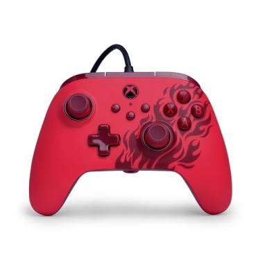 Imagem de PowerA Advantage Wired Controller for Xbox Series X|S - Red Flame, gamepad, wired video game controller, gaming controller, USB-C, Works with Xbox One, Officially Licensed