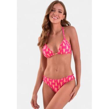 Imagem de Biquíni Areia Branca Baly Cortininha Ripple Giraffe Rosa, P