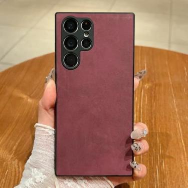 Imagem de Capa de couro luxuosa para celular Samsung Galaxy S25ultra S24 S23 S22 S21plus Ultra S23fe A55 A35 A25 A15 (para Samsung Galaxy S23+/vinho tinto)