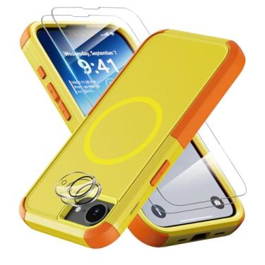 Imagem de Comboproof Capa para iPhone 16e: Capa resistente à prova de choque com protetor de tela e protetor de lente compatível com Magsafe para iPhone 16e 6,1 polegadas (amarelo)
