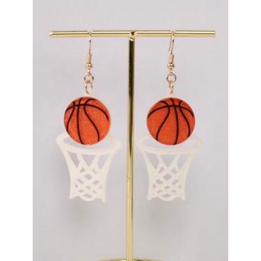 Imagem de Brincos de basquete femininos pendurados para basquete acessórios de joias esportivas divertidas ideias de presente de basquete coisas de basquete para fãs e jogadores