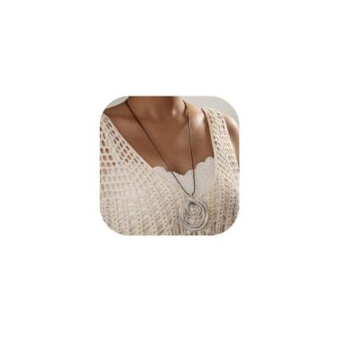 Imagem de ItsStarred Colar com pingente geométrico grosso banhado a ouro 14K para mulheres, punk, hip hop, corrente de elos O, acessórios para mulheres, Zinco, Sem Pedra Preciosa