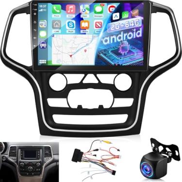 Imagem de [2 + 64 G] Estéreo automotivo para Jeep Grand Cherokee 2014-2020 - Carplay sem fio e Android Auto, rádio Android com tela sensível ao toque de 10,1 polegadas - WiFi/EQ/GPS/tela dividida/controle de