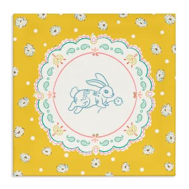 Imagem de Stupell Industries Arte de parede em tela Yellow Florals Spring Bunny, design de Angela Steahling, 61 x 61 cm