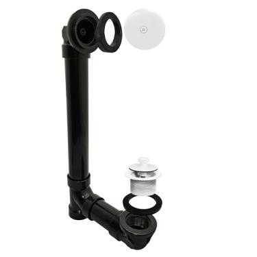 Imagem de Westbrass Pull & Drain Sch. 40 ABS Resíduos de Banho com Cotovelo Superior de Um Furo, Revestimento em Pó Branco, D49711-50