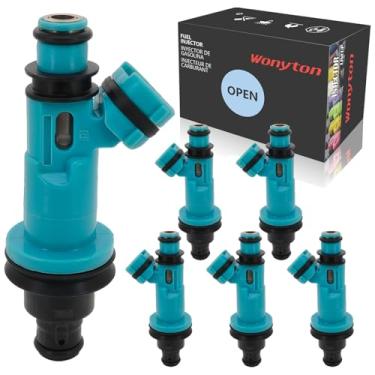 Imagem de Wonyton Conjunto de 6 injetores de combustível 23250-46090 compatível com Lexus GS300 1998-2005, Lexus lS300 2001-2005, Lexus SC300 3.0L 1998-2000, injetores de combustível para Toyota Supra 1998 com