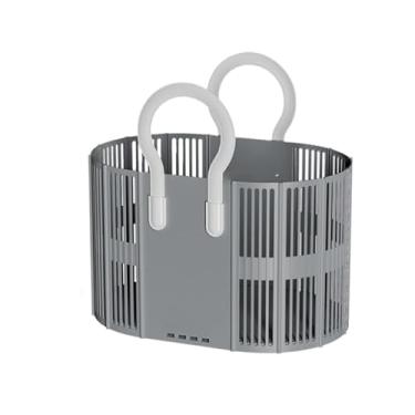 Imagem de Cesto Organizador Roupas Sujo tamanho Multiuso Grande COM GANCHOS Dobrável De Parede Plástico Cesta,cesto dobravel,cesto para roupa suja(Cinza)
