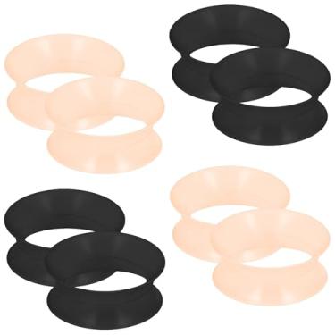 Imagem de Kridzisw 8G-25 mm alargadores de silicone macio sólido túneis alargadores para orelhas, alargadores de sela, extensores de carne, alargadores, retentor de túneis de orelha para mulheres, homens, preto
