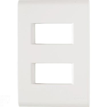 Imagem de Placa 2 Postos Afastados 4x2 Tramontina Liz Branca Tramontina