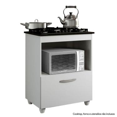 Imagem de Balcão para Cooktop 5 Bocas Salvia Kaiki Móveis Branco