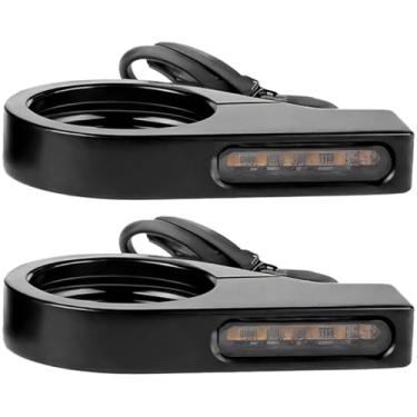Imagem de Pacote com 2 luzes de seta de LED retrô de metal para motocicletas, alta visibilidade, ajuste universal