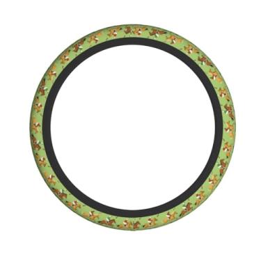 Imagem de Cuczpau Capa de volante acessórios de carro antiderrapante universal corrida de cavalos 38 cm ajuste Auto SUV Sedan Vans caminhões