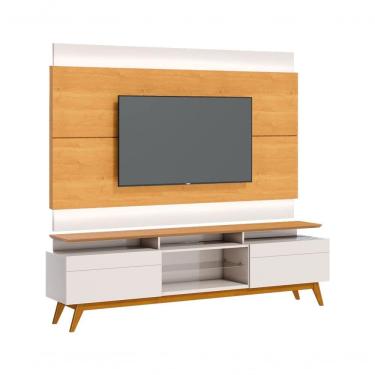 Imagem de Rack Com Painel Classic +2g 2.2 Com Led Nature Com Off White - Imcal Móveis