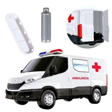 Imagem de Ambulância Carrinho de Brinquedo Iveco com Abertura das Portas - Usual