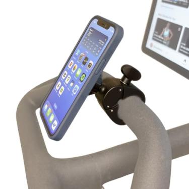Imagem de Maxby Suporte magnético de telefone e tablet para Peloton Bike & Bike+ – Suporte de guidão seguro de 360° para iPhone, Samsung e iPad – Instalação sem ferramentas, forte aderência magnética