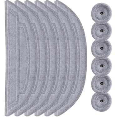 Imagem de Pacote com 12 panos de esfregão de microfibra compatíveis com Roborock S8 MaxV Ultra, S8 Max Ultra Robot Vacuum, acessórios de substituição para esfregão com módulos de vibração sônica dupla